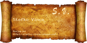 Stefko Vince névjegykártya
